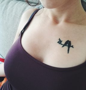 love birds on branch tattoo